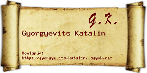 Gyorgyevits Katalin névjegykártya